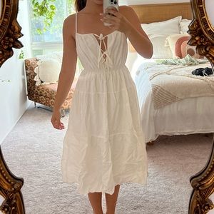 White midi dress